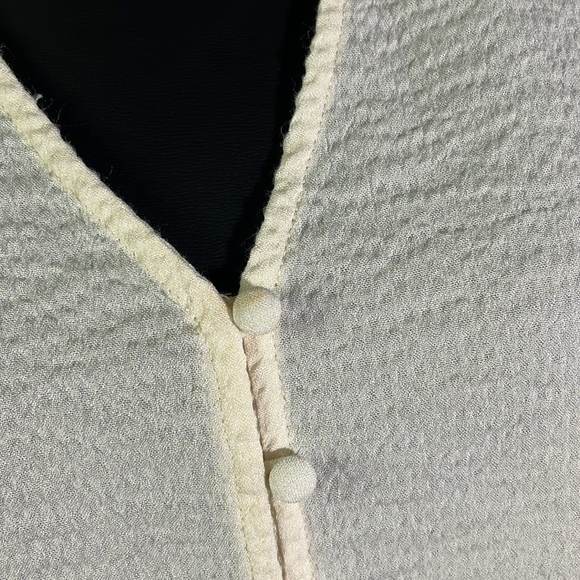 Madewell Ivory Long Sleeve Button Front Crinkle Blouse - Picture 8 of 16